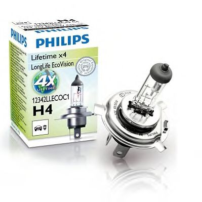 PHILIPS - 12342LLECOC1 - Лампа 12V H4 60/55W P43t LONG LIFE C1шт