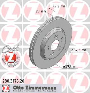 Гальмівний диск передній Honda Civic VII, VIII, CR-V II, FR-V, Stream 1.4-2.2I Ctdi 02.01-09.06