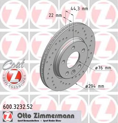 ZIMMERMANN - 600.3232.52 - диск гальмівний SPORT Z