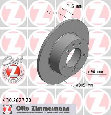 ZIMMERMANN - 430.2627.20 - диск гальмівний Coat Z