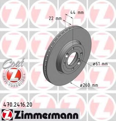 ZIMMERMANN - 470.2416.20 - Гальмiвнi диски Coat Z