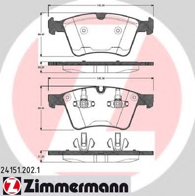 ZIMMERMANN - 24151.202.1 - Колодки гальмівні дискові