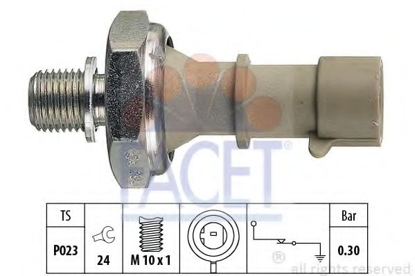 FACET - 7.0162 - Датчик тиску масла Opel Astra H 1.6 04-