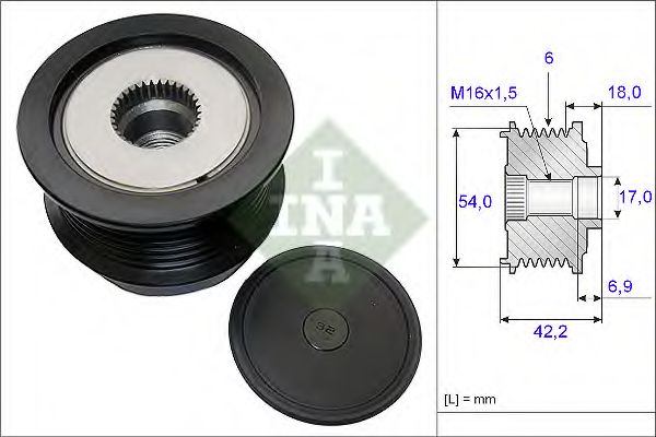 Механізм вільного ходу генератора Fiat,Lancia,Opel 1.9JTD-TTiD,2.4JTD 12.98-