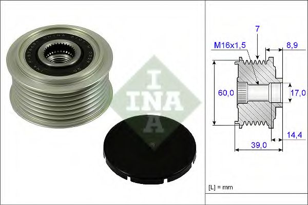INA - 535 0245 10 - Муфта обгінна генератора (Вир-во INA)