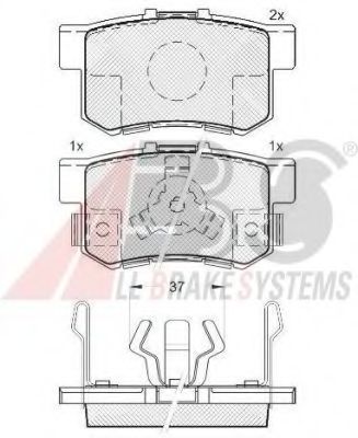 A.B.S. - 37510 - Гальмівнi колодки дискові зад. Honda CR-V, Accord (автомат) 2005-
