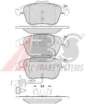 A.B.S. - 37675 - Гальмівні колодки дискові перед. Audi A4/Q5 (8RB) 08-