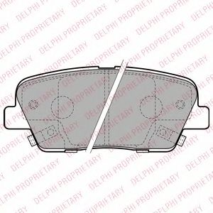 DELPHI - LP2202 - Гальмівні колодки дискові зад.Hyundai Santa Fe 2.2 CRDi 12-