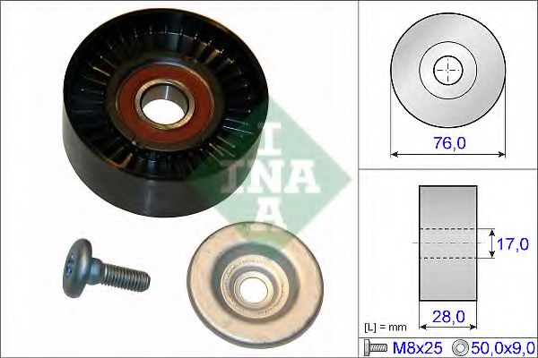 76x17x28 Ролик паска приводного Mercedes C 180 (W203) / SLK 200 (R171) / C 180 (W204) 02-