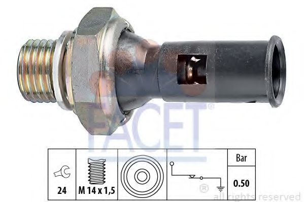FACET - 7.0056 - Датчик тиску масла Volvo 240-260 (88-) 360 (85-) 740 (B200K,