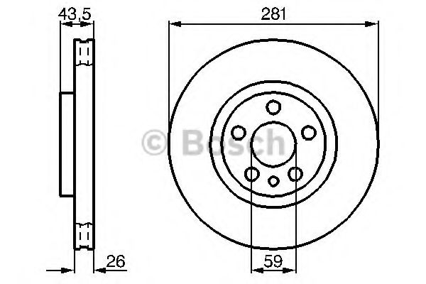 BOSCH - 0 986 478 812 - Гальмівний диск перед. Citroen/Fiat/Peugeot 00-