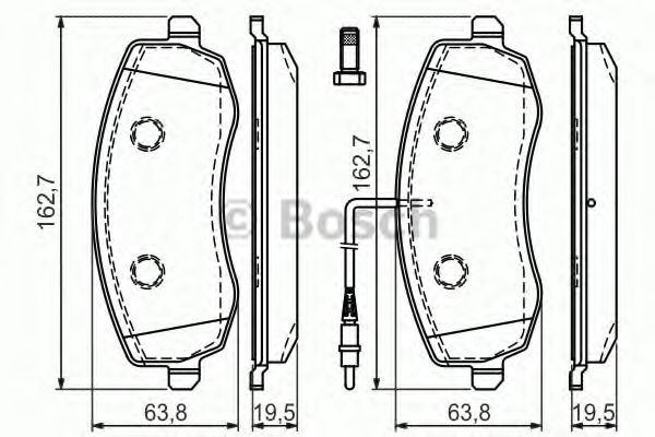 BOSCH - 0 986 494 385 - Гальмівні колодки дискові перед. CITROEN C8; FIAT ULYSSE; LANCIA PHEDRA; PEUGEOT 807 2.0D/2.2D 03.06-