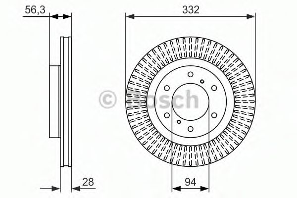 BOSCH - 0 986 479 782 - Диск тормозной MITSUBISHI PAJERO IV передн. (пр-во Bosch)