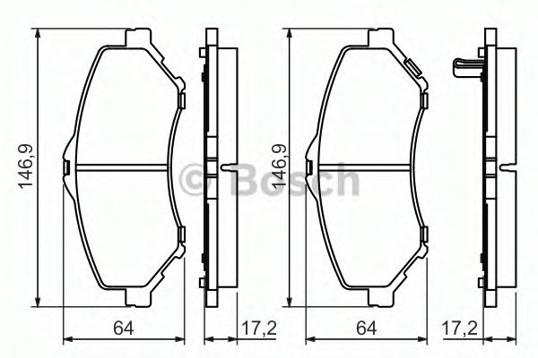 BOSCH - 0 986 494 493 - Гальмівні колодки перед. Dodge Nitro 4.0 V6, 2.8 CRD 08-/Jeep Cherokee 2.8 CRD 08-