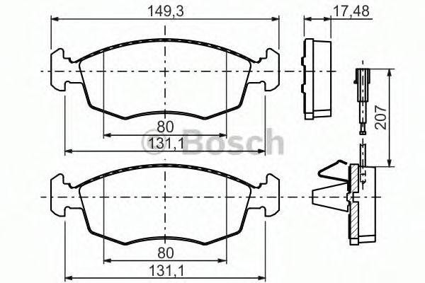 BOSCH - 0 986 494 463 - Гальмівнi колодки диск. пер.Fiat 500, Grande Punto, Punto 0.9-1.4Lpg 10.05-