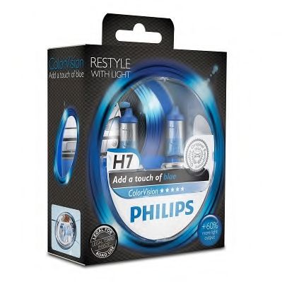 PHILIPS - 12972CVPBS2 - (к-кт 2шт) Лампа H7 12V 55W PX26d ColorVision Blue упаковка блістер