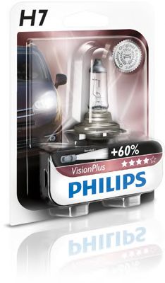 PHILIPS - 12972VPB1 - Лампа H7 12V 55W PX26d VisionPlus +50% more light упаковка блістер