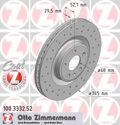 ZIMMERMANN - 100.3332.52 - диск гальмівний SPORT Z