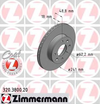 ZIMMERMANN - 320.3800.20 - диск гальмівний Coat Z