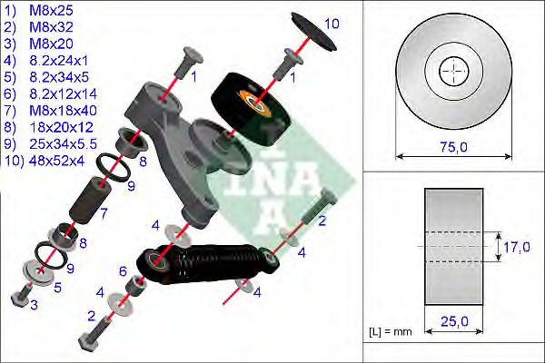 INA - 533 0118 10 - Натяжник паска приводного VAG 2.5TDI 97-