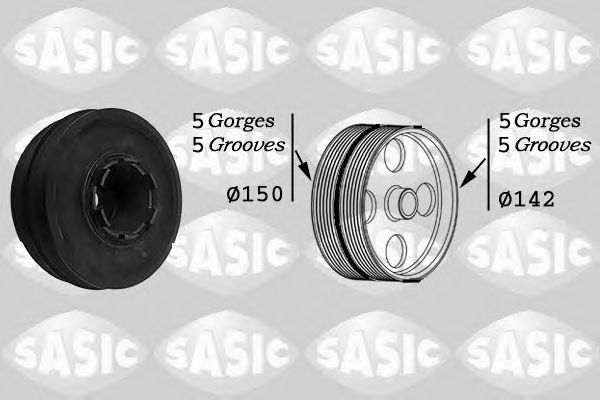 SASIC - 9001810 - Шків демферний коленвала BMW M47/B20 E46/E39 2.0D 00->