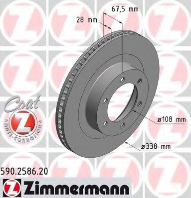 Диск гальмівний перед. Toyota Land Cruiser 3.0-4.0 03-