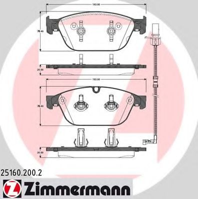 ZIMMERMANN - 25160.200.2 - Колодки гальмівні дискові