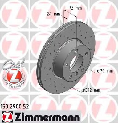 ZIMMERMANN - 150.2900.52 - Гальмівний диск перед. BMW 3 (E90/E90N) 320d 05-/X1 (E84) 09-