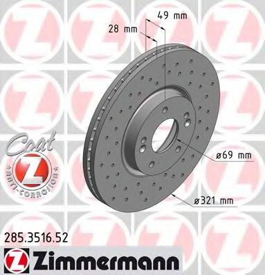 ZIMMERMANN - 285.3516.52 - Диск гальмівний