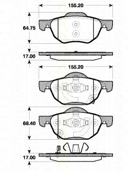 Гальмівні колодки дискові перед. Honda Accord 2.0, 2.4 2.2I-CTDI 02/03