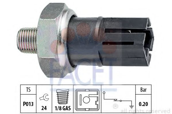 FACET - 7.0042 - Датчик тиску масла Nissan Suny/Almera 2.0D 00-