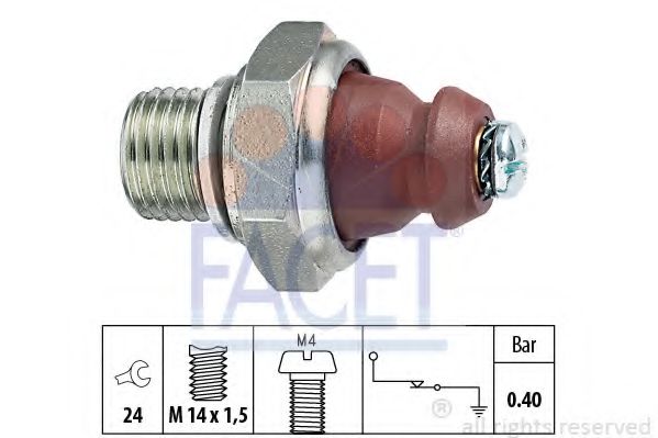 FACET - 7.0074 - Датчик тиску масла DB 0,4 BAR OM615-617, M102