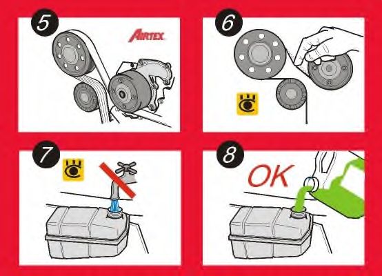 AIRTEX - WPK-185201 - Комплект ГРМ + помпа Fiat Doblo/Opel Combo 1.4i 10-