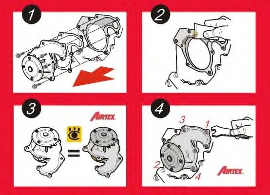 AIRTEX - 1194 - Водяна помпа Audi 80 1,9-2,0-2,3B 80-