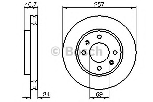 BOSCH - 0 986 479 207 - Диск тормозной KIA CERATO передн., вент. (пр-во Bosch)