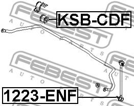 FEBEST - KSB-CDF - Ø 23.8mm Втулка стабілізатора перед. Kia Ceed/Hyundai i30 1.6 06-12