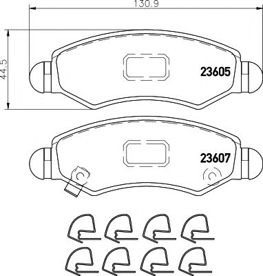 HELLA PAGID - 8DB 355 011-691 - К-кт перед. гальм. колодок Suzuki Ignis II (MH)