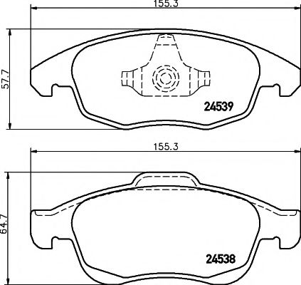 Гальмівні колодки дискові перед. Citroen C4 Picasso 1.8i 16V/1.6HDI 07-