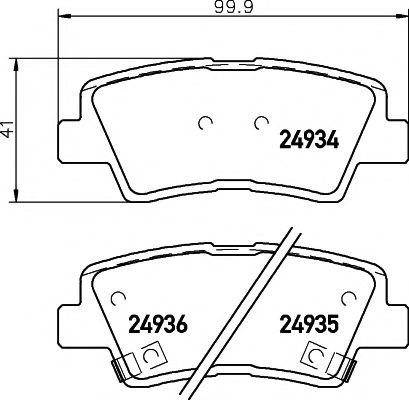 Гальмівні колодки дискові зад. Hyundai Grandeur, Sonata V, Tucson Kia Opirus, Soul Ssangyong Korando 1.6-3.3 05-