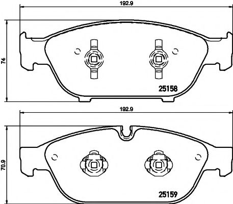 HELLA PAGID - 8DB 355 016-031 - Гальмівні колодки дискові перед. Audi A6/A6/S6 IV (4G2,C7) 10-