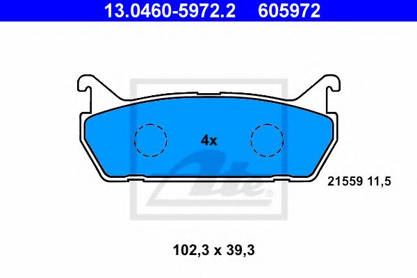 Гальмівні колодки дискові задні ; Mazda 323 , 6, Mx-5 I; Suzuki Baleno 1.3-2.3 06.89-12.06