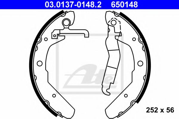 ATE - 03.0137-0148.2 - Комплект тормозных колодок (Тормозная система)