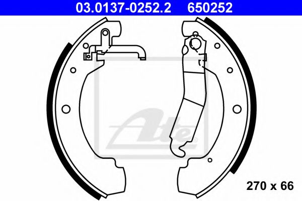 ATE - 03.0137-0252.2 - Комплект тормозных колодок (Тормозная система)