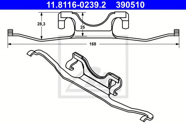 (1 шт) Прижимна пластинка переднього суппорта BMW E39 96-03