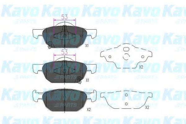 KAVO PARTS - KBP-2043 - Колодки гальмівні перед.(МКПП) Honda Accord 08-