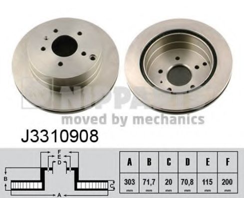 NIPPARTS - J3310908 - Диск гальмівний  зад. Chevrolet Captiva/ Opel Antara 06-