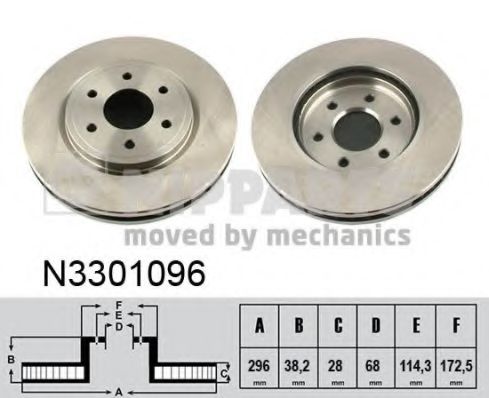 NIPPARTS - N3301096 - Диск тормозной Nissan NAVARA 05-; PATHFINDER 05-; (пр-во Nipparts)