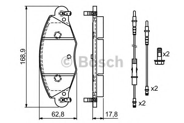 BOSCH - 0 986 424 581 - Гальмівнi колодки дисковi Citroen C5 2,2HDI-3,0 01-