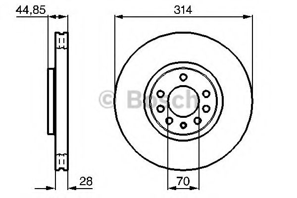 BOSCH - 0 986 479 143 - Гальмівні диски Opel Signum, Vectra C, Vectra C Gts; Saab 9-3 1.8-3.2 08.02-02.15