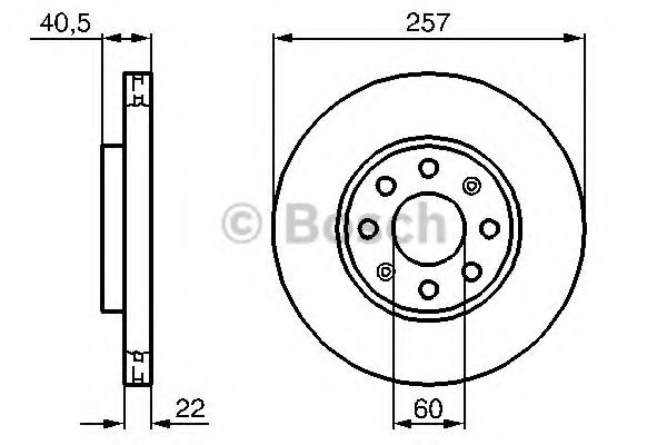 BOSCH - 0 986 479 223 - Диск гальмівний перед. Fiat Grande Punto  1.2-1.4 05-/Opel Corsa D 1.0/1.2/1.4/1.3CDTI 06-